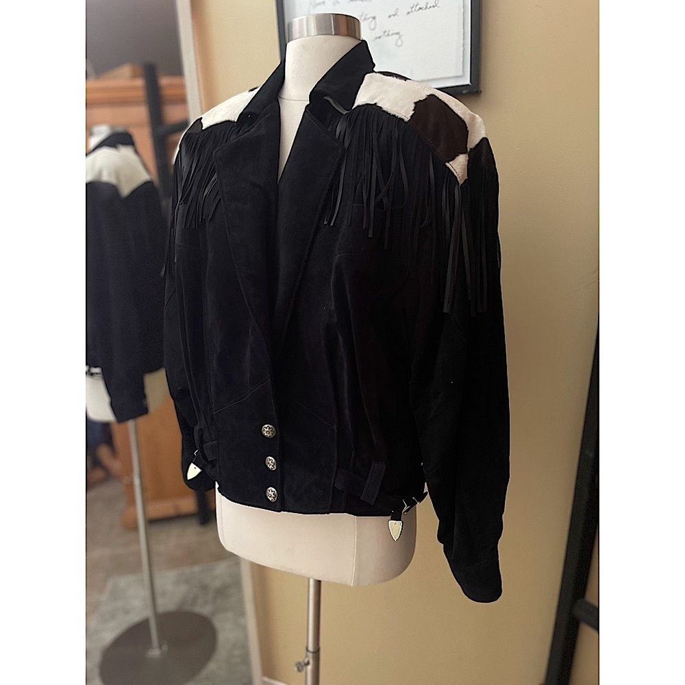VINTAGE Patricia Wolf suede/ cow hide jacket sz S